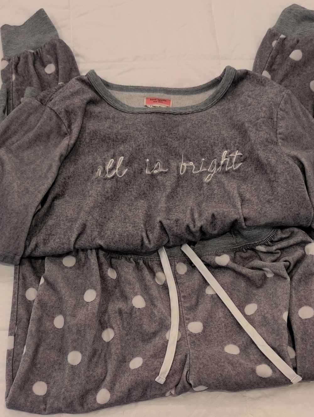 Kate Spade Sz S "All is Bright" PJ Set